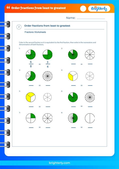 Order Fractions From Least To Greatest Worksheets [PDFs]