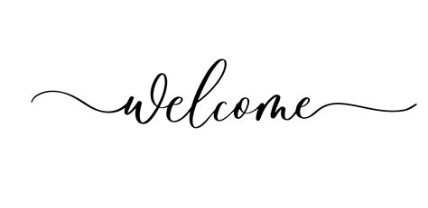 Welcome. Hand drawn calligraphy and brush pen lettering, design for ...