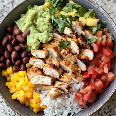 Delicious Grilled Chicken Burrito Bowls with Rice & Beans Recipe – The ...