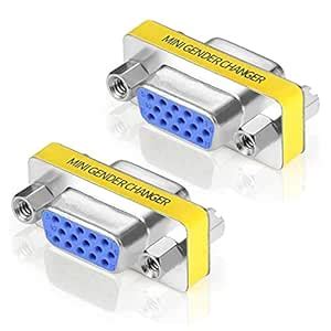 WOVTE DB New 15 HD/DB/15 VGA/SVGA KVM Gender Changer Adapter Female to ...