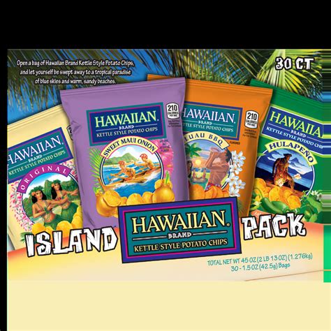 Hawaiian Brand Kettle Style Potato Chips, Island Variety Pack, 1.5 oz ...