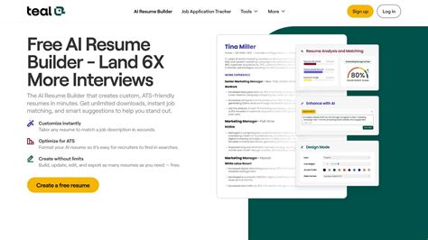Teal Resume Builder | AI Tools Directory [Discover Top AI Tools in 2026]