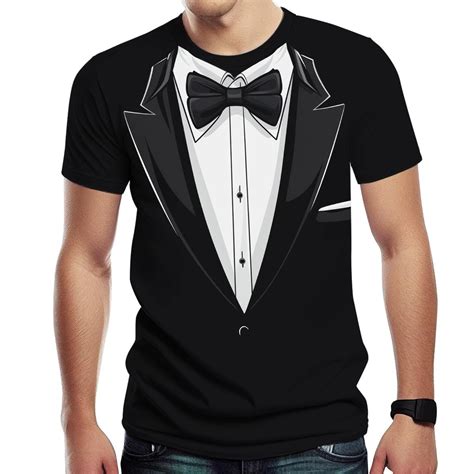 Srcnhim Tuxedo Shirts for Men Funny Suit and Tie Tuxedo Shirt Short ...