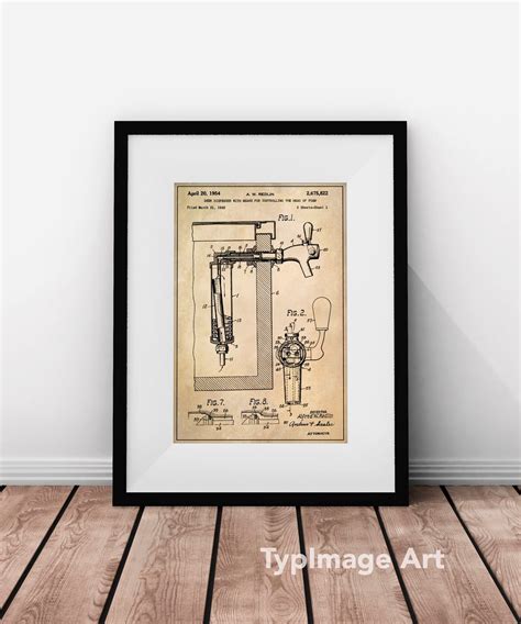 Buy Beer Art Patent Download Beer Tap Bar Art Beer Wall Art Gift for ...