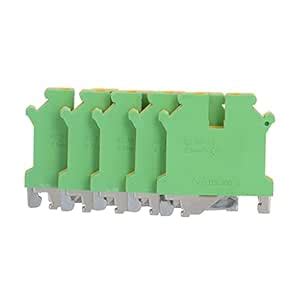 OROOBA® Ground Terminal, Yellow Green Pure Copper Insulation DIN Rail ...