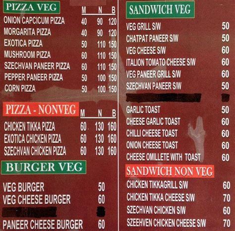 Menu at Planet Pizza, Hyderabad, 16-11-511/C/15/3