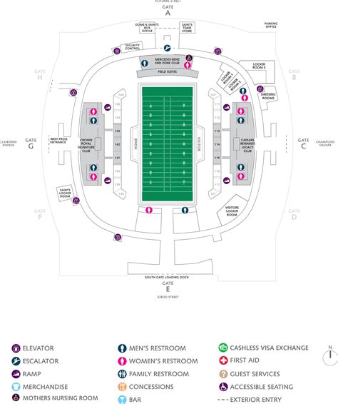 Football Seating Charts | Caesars Superdome
