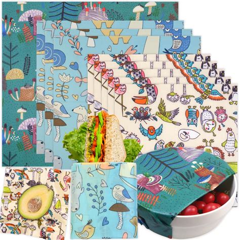 Amazon.com: Reusable Beeswax Wrap - 9 Pack Beeswax Wraps for Food, Eco ...