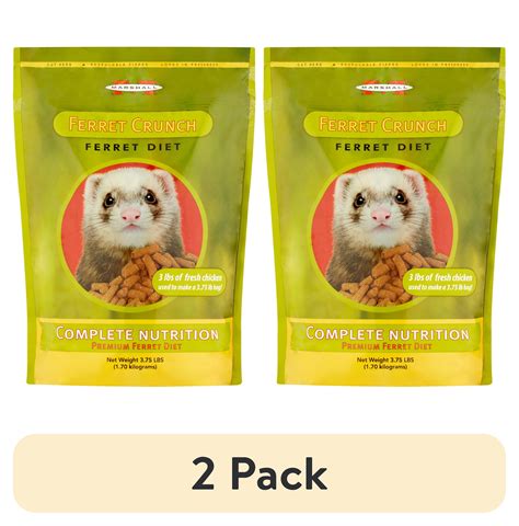 (2 pack) Marshall Pet Products Ferret Crunch Dry Food, 3.75 lb ...