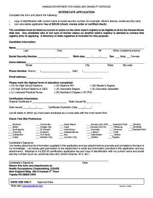 Complete The Interstate Application From The Kansas Department Of ...