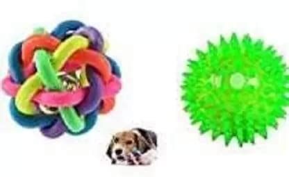 Buy Dunk N Dogs Non Toxic Rubber Squeaky Interactive Spike Led Ball and ...