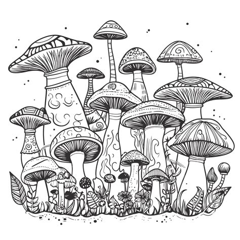 Mushroom Ring Drawing at Tonya Farrow blog