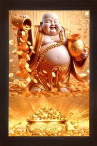 Threestar laughing buddha 10x14 inch photo with frame Natural Colors 14 ...