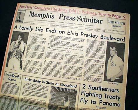 Elvis Presley death in a Memphis newspaper... Mid-South Edition ...