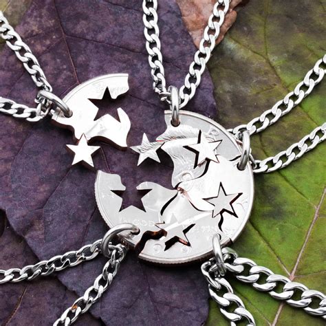 Star Friendship Necklaces, 5 Best Friends Gift, Interlocking like a pu ...