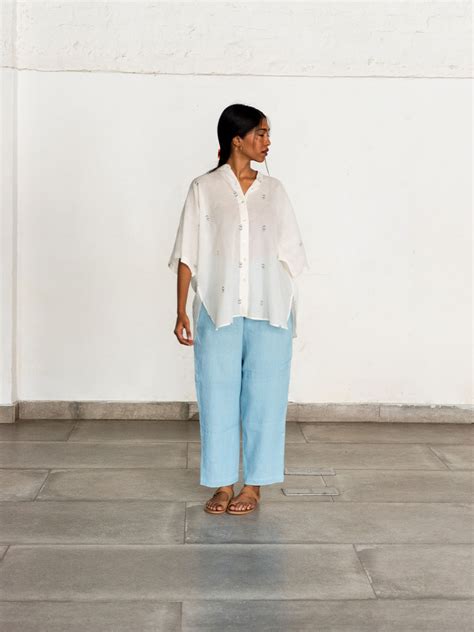 Blue light-weight denim pants for Women - Sky Pants - with N.