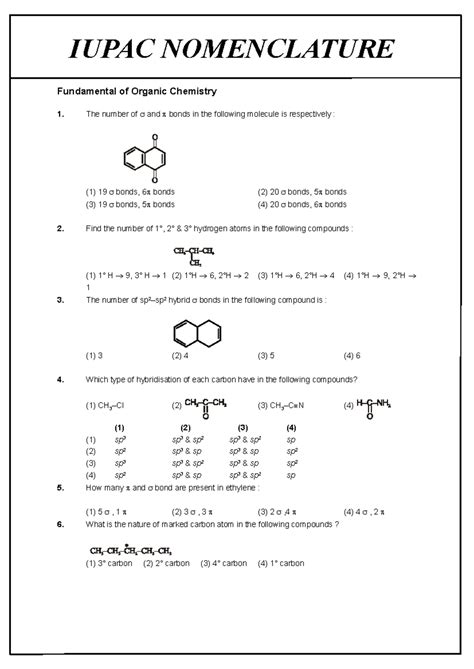 DPP IUPAC Nomenclature Study Notes for Organic Chemistry - Studocu