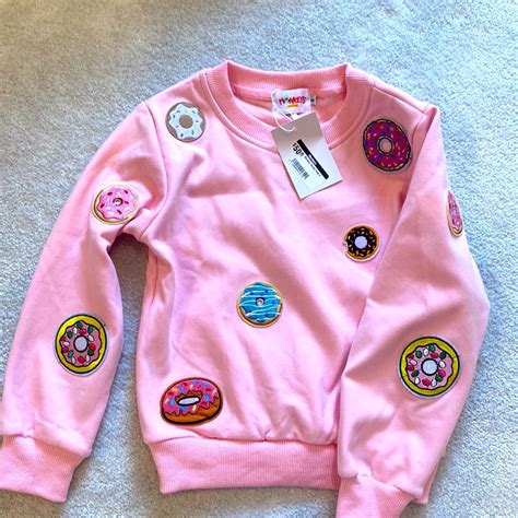 Donut patches pink sweatshirt | Girls fleece hoodie, Kids shirts, Kids ...