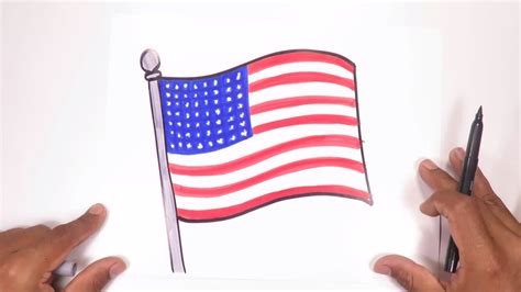 Learn how to draw the United States flag - YouTube