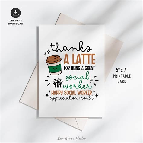 Social Worker Month Card Printable, Social Work Appreciation Card ...