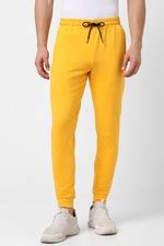 Buy Men Yellow Solid Slim Fit Casual Jacket and Track Pants Online ...