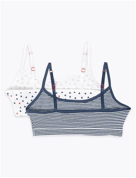 Buy 2 Pack Flexfit™ Heart Print Crop Tops at Marks & Spencer