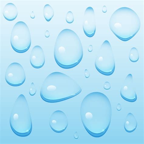 Set of blue water drops | Premium Vector