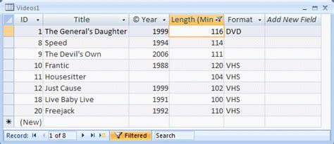 Sorting and Filtering Data MS Access 的图像结果