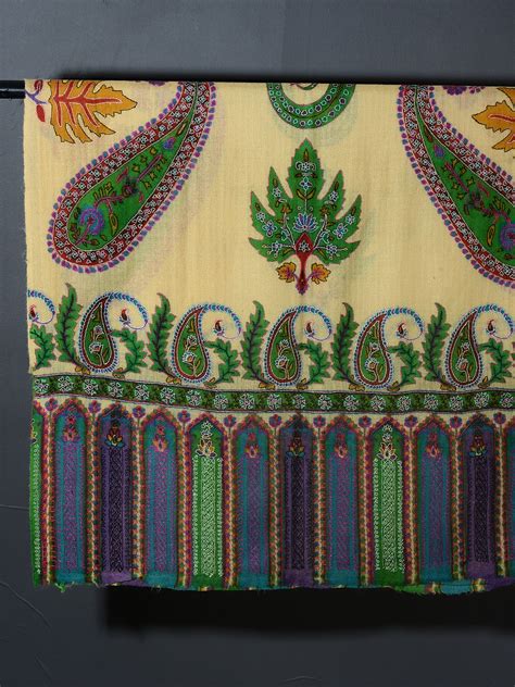 PAISLEY FLORAL Exquisite Kalamkari Kani Stole with Hand embroidery - N ...