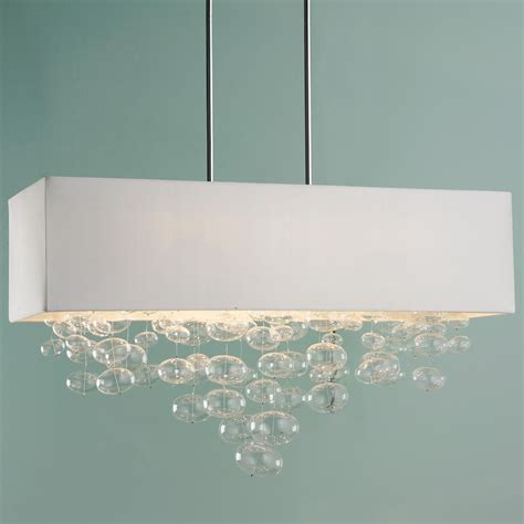 Rectangle Shade and Glass Bubbles Island Chandelier | Rectangular ...