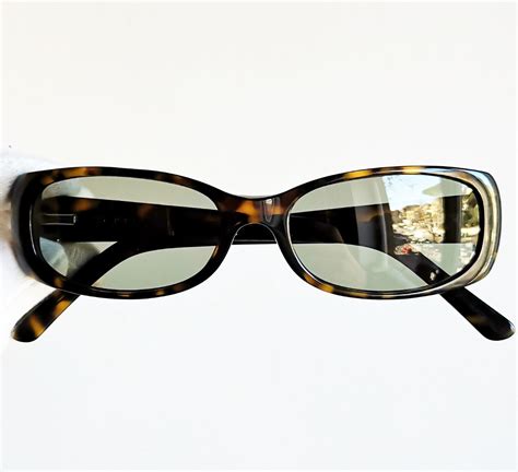 PRADA Vintage Sunglasses Rare Rectangular Squared VPR03L Tortoise Brown ...