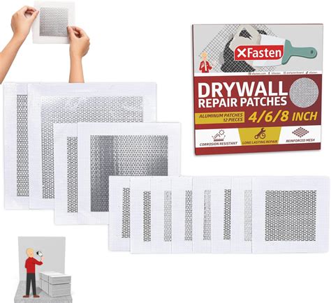 Amazon.com: XFasten Drywall Repair Kit 12-Pack 4/6/8 Inch Aluminum Dry ...
