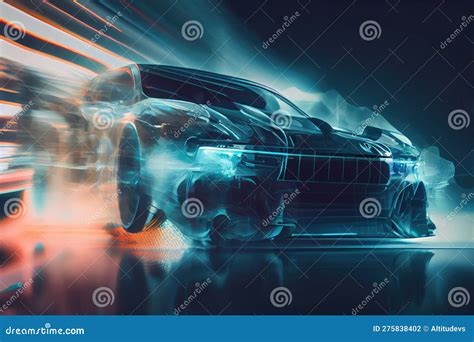 Automotive Industry Double Exposure with Blurred Background, Creating a Sense of Speed and ...