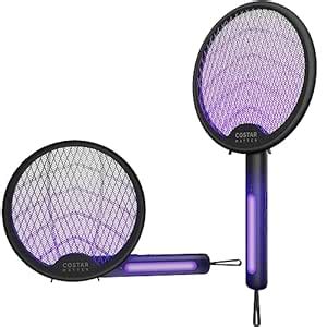 Foldable Swivel Mosquito Racket, 2 in 1 Mosquito Bat USB Rechargeable ...