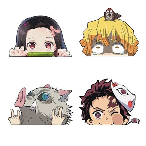 Buy 4pcs 5.5” Demon Slayer Car Decal, Anime Car Decals Waterproof ...