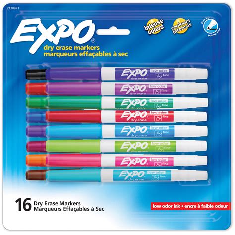 EXPO Dry Erase Markers, Whiteboard Markers with Low Odor Ink, Fine Tip ...