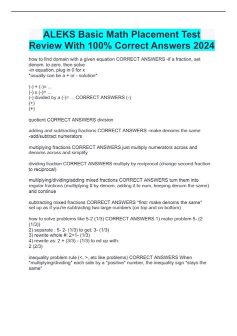 Image result for Aleks Math Placement Test Examples