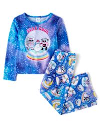 Girls Long Sleeve Snow Globe Pajamas - BLUE | The Children's Place