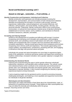 SEL Reading material - VAC Social and Emotional learning Semester III ...