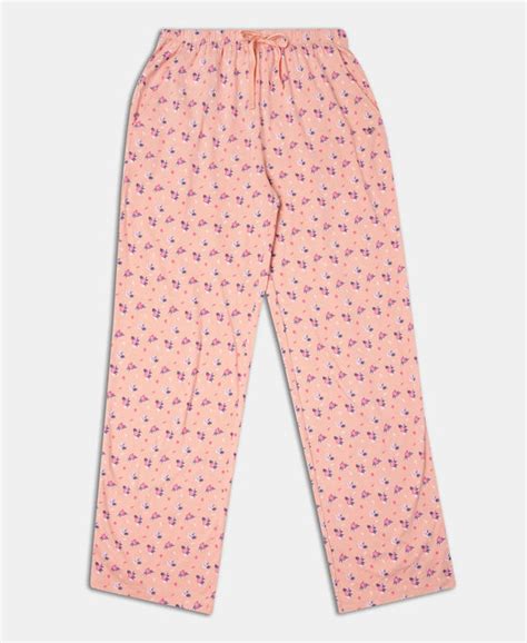 Buy Super Combed Cotton Printed Pyjama with Side Pockets - Coral Almond ...