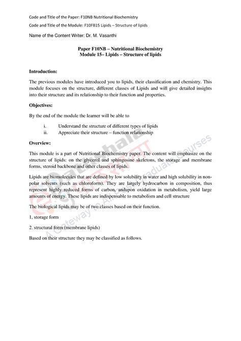 1533554074 Q1 - Nice - Code and Title of the Module: F10FB15 Lipids ...