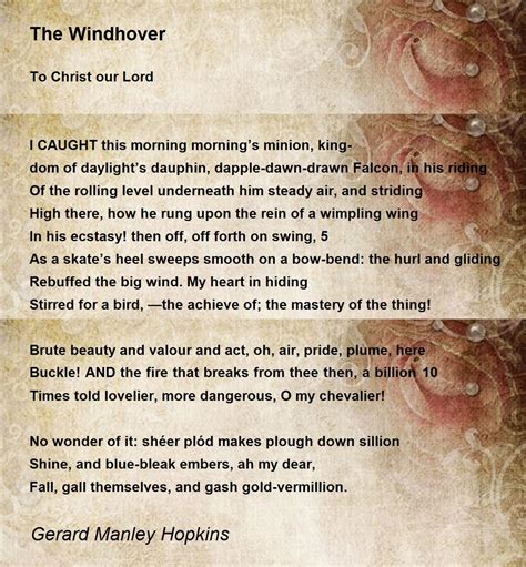 The Windhover Poem by Gerard Manley Hopkins - Poem Hunter