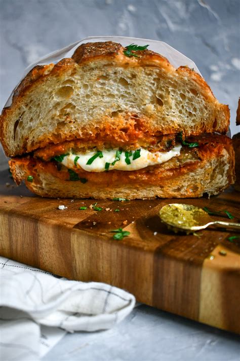 Baked Eggplant Parmesan Sandwich