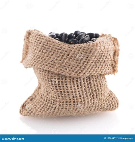 Black beans bag stock photo. Image of natural, seed - 128081512