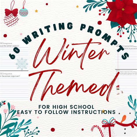 60 Winter Themed High School Writing Prompts printable pages - Classful
