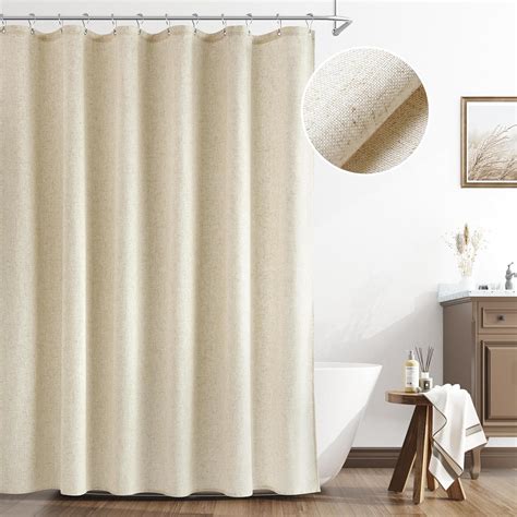 Amazon.com: Naturoom Natural Linen Shower Curtain, Country Boho ...
