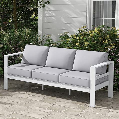 Tolead Outdoor Aluminum Patio Furniture Set with 5" Cushion & Wide ...