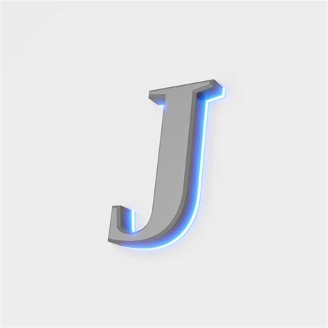 Illustration of glowing letter on white background. 3d illustration ...
