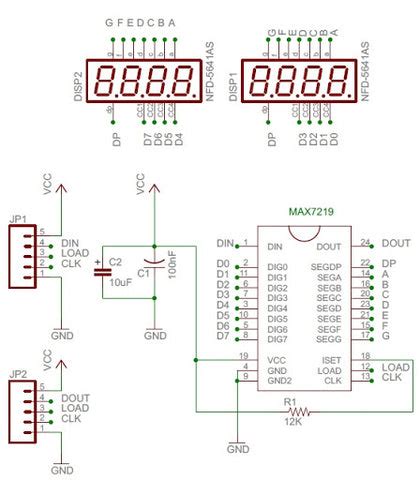 8 Digit Seven Segment Display Module with MAX7219 | ThinkRobotics.in ...