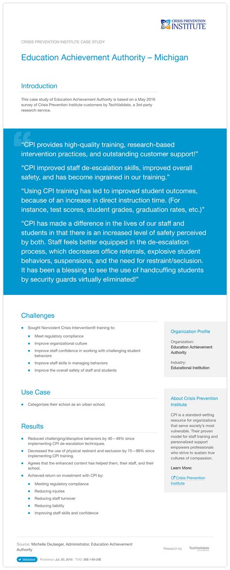 Crisis Prevention Institute Education Achievement Authority-Michigan ...